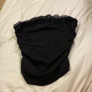 Black strapless top
